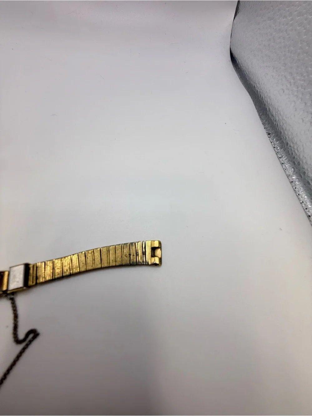 Vintage Seiko BB145 Gold Tone Watch Band Bracelet w/ Safety Chain Japan